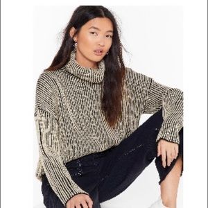 Striped turtleneck sweater